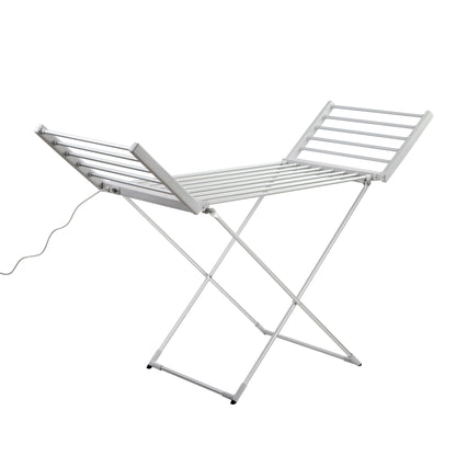 Devanti Electric Heated Towel Rail Rack 18 Bars Freestanding Clothes Dry Warmer TW-C-Y-ALUM