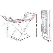 Devanti Electric Heated Towel Rail Rack 18 Bars Freestanding Clothes Dry Warmer TW-C-Y-ALUM