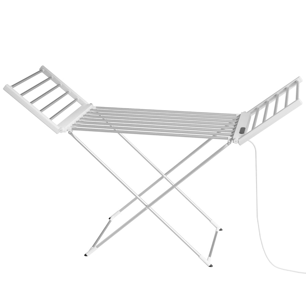 Devanti Foldable Electric Heated Towel Rail Rack with 24H Timer TW-C-YTC-ALUM