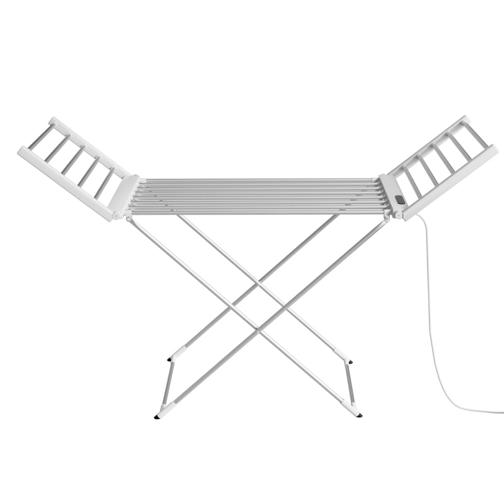 Devanti Foldable Electric Heated Towel Rail Rack with 24H Timer TW-C-YTC-ALUM