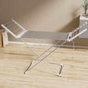 Devanti Foldable Electric Heated Towel Rail Rack with 24H Timer TW-C-YTC-ALUM
