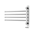 Towel Rail Rack Holder 4 Bars Wall Mounted Stainless Steel Swivel Hanging Hook TW-E-WALL-4R-SI