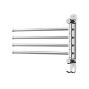 Towel Rail Rack Holder 4 Bars Wall Mounted Stainless Steel Swivel Hanging Hook TW-E-WALL-4R-SI
