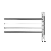 Towel Rail Rack Holder 4 Bars Wall Mounted Stainless Steel Swivel Hanging Hook TW-E-WALL-4R-SI