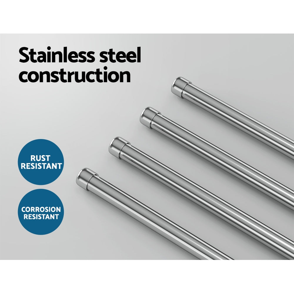 Towel Rail Rack Holder 4 Bars Wall Mounted Stainless Steel Swivel Hanging Hook TW-E-WALL-4R-SI