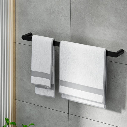Towel Rail Rack Holder Single 600mm Wall Mounted Stainless Steel Black TW-E-WALL-SR-BK