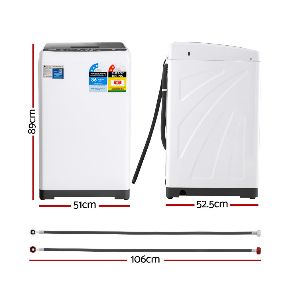 Devanti 6kg Top Load Washing Machine White TWM-G1-6KG-WH