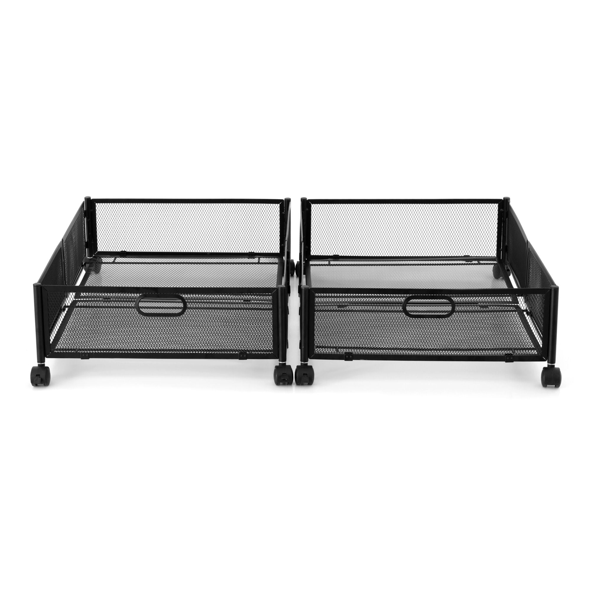 Artiss 2X Under Bed Storage Containers Metal Boxes Quilt Organiser with Wheels UBS-A-MET01-BKX2