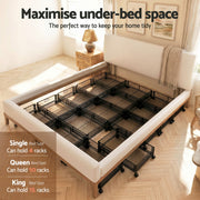 Artiss 2X Under Bed Storage Containers Metal Boxes Quilt Organiser with Wheels UBS-A-MET01-BKX2