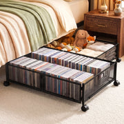 Artiss 2X Under Bed Storage Containers Metal Boxes Quilt Organiser with Wheels UBS-A-MET01-BKX2