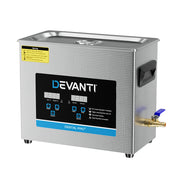Devanti 6.5L Ultrasonic Cleaner Heater Cleaning Machine Timer Industrial 180W UC-031S-65-SV