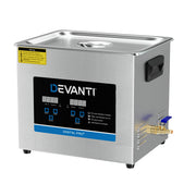 Devanti 10L Ultrasonic Cleaner Heater Cleaning Machine Timer Industrial 240W UC-040S-100-SV