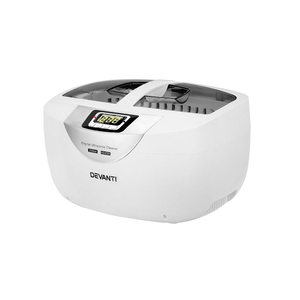 Devanti 2500ml Ultrasonic Cleaner Heater Jewellery Glasses Cleaning Machine 70W UC-4820-25-WH