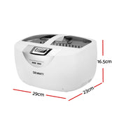 Devanti 2500ml Ultrasonic Cleaner Heater Jewellery Glasses Cleaning Machine 70W UC-4820-25-WH
