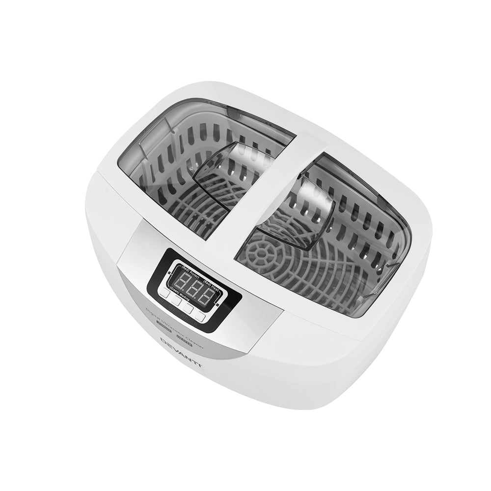 Devanti 2500ml Ultrasonic Cleaner Heater Jewellery Glasses Cleaning Machine 70W UC-4820-25-WH