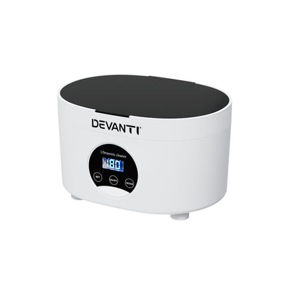 Devanti 600ml Ultrasonic Cleaner Timer Jewellery Glasses Cleaning Machine Degas UC-895-6-WH