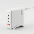 Devanti USB C Charger 100W Fast Charger 4 Port GaN Desktop Station White UCC-100W-WH