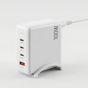 Devanti USB C Charger 100W Fast Charger 4 Port GaN Desktop Station White UCC-100W-WH