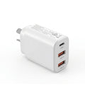 Devanti USB C Charger 30W Fast Charger 3 Port PD Charging Block White UCC-30W-WH