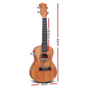 Alpha 23" Ukulele Natural Mahogany Concert Beginner Gift w/ Carry Bag UKULE-D-23-NAT