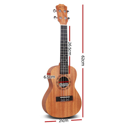 Alpha 23" Ukulele Natural Mahogany Concert Beginner Gift w/ Carry Bag UKULE-D-23-NAT