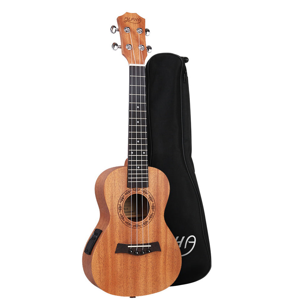 Alpha 26" Ukulele Equaliser Natural Mahogany Tenor Beginner Gift w/ Bag UKULE-D-26-EQ-NAT