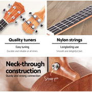 Alpha 26" Ukulele Equaliser Natural Mahogany Tenor Beginner Gift w/ Bag UKULE-D-26-EQ-NAT