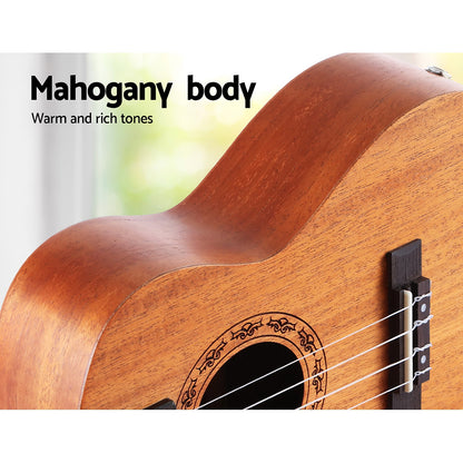 Alpha 26" Ukulele Natural Mahogany Tenor Beginner Gift w/ Carry Bag UKULE-D-26-NAT