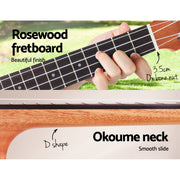 Alpha 26" Ukulele Natural Mahogany Tenor Beginner Gift w/ Carry Bag UKULE-D-26-NAT