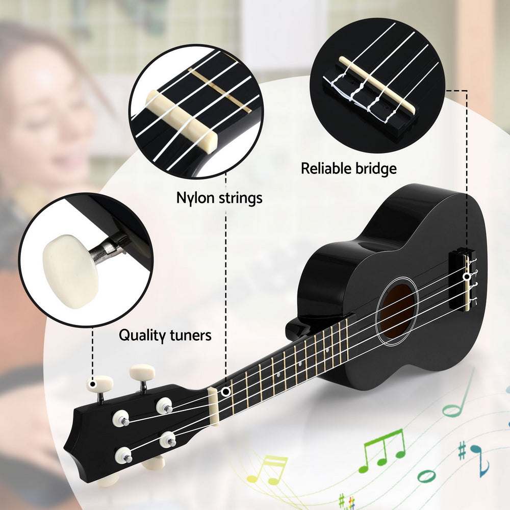Alpha Ukulele 21 Inch Basswood Beginner UKULE-E-21-BK