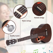 Alpha Ukulele 30 Inch with EQ 18 Frets UKULE-E-30-EQ-BR