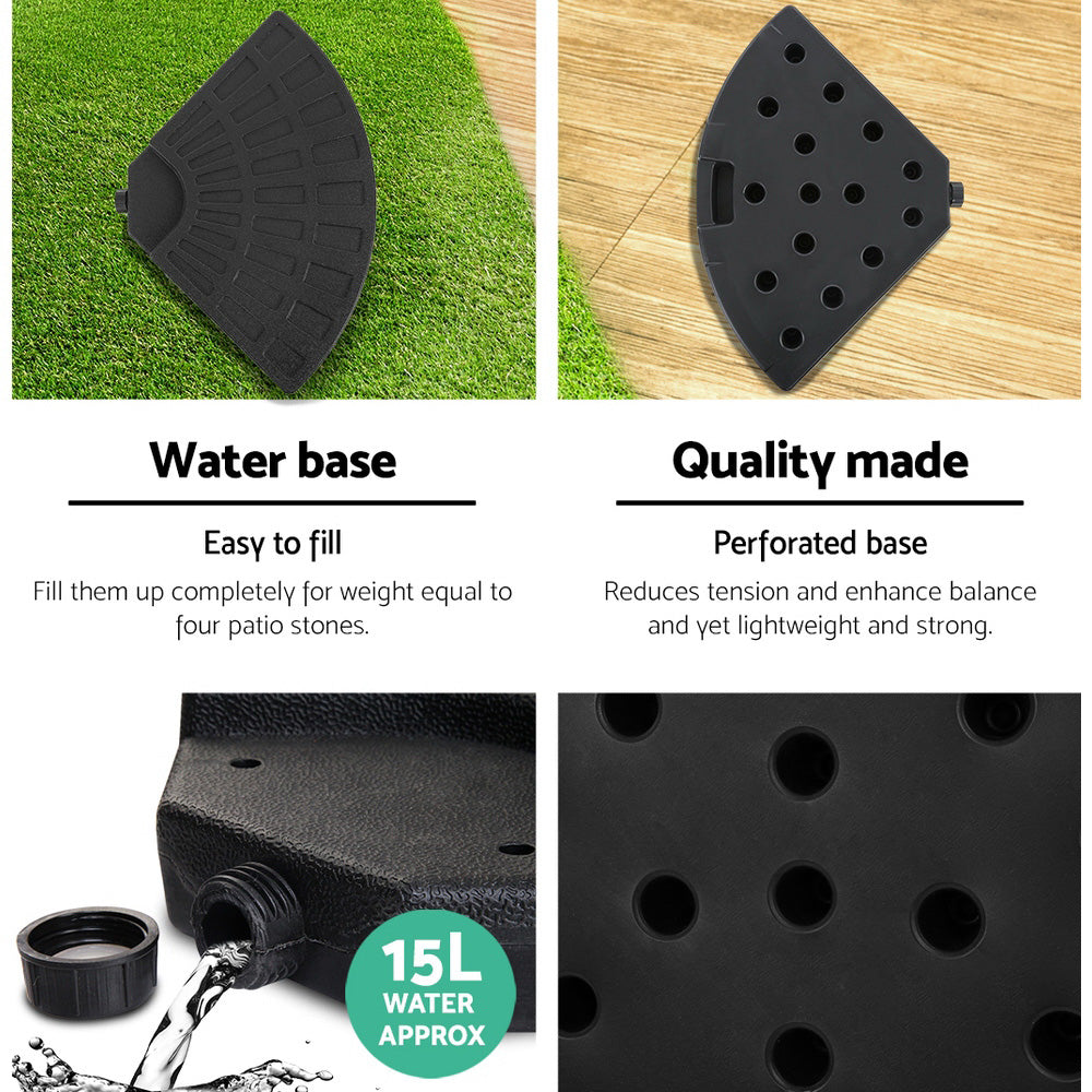 Instahut 3m Outdoor Umbrella w/Base Cantilever Beach Garden Patio Grey UMB-BAN-50-48-GR