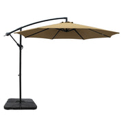 Instahut 3m Umbrella w/Base Outdoor Cantilever Beach Garden Patio Parasol Beige UMB-BAN-50-COM-BG