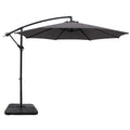 Instahut 3m Umbrella w/Base Outdoor Cantilever Beach Garden Patio Parasol Charcoal UMB-BAN-50-COM-CO