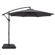 Instahut 3m Umbrella w/Base Outdoor Cantilever Beach Garden Patio Parasol Charcoal UMB-BAN-50-COM-CO