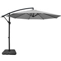 Instahut 3M Umbrella with 50x50cm Base Outdoor Umbrellas Cantilever Sun Stand UV Garden Grey UMB-BAN-50-COM-GR