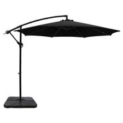 Instahut 3m Umbrella w/Base Outdoor Cantilever Beach Garden Patio Parasol Black UMB-BAN-50N-COM-BK