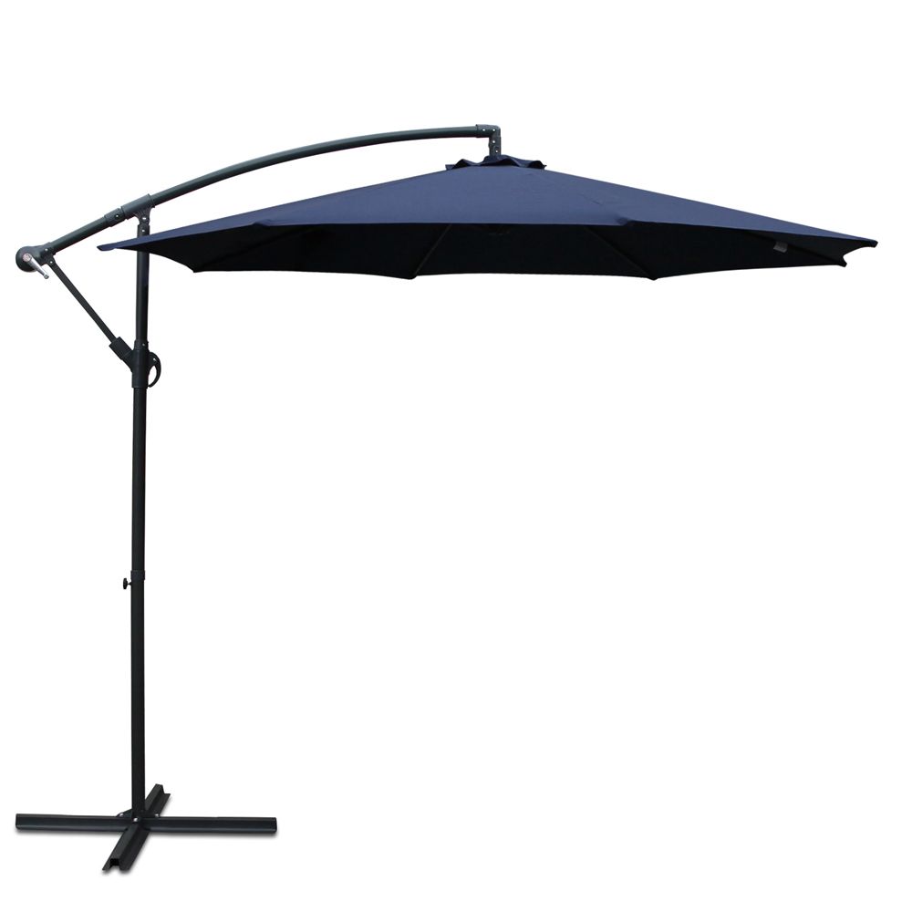 Instahut 3m Outdoor Umbrella Cantilever Beach Garden Patio Navy UMB-BAN-8RIB-NA