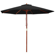 Instahut 2.7m Outdoor Umbrella Pole Umbrellas Beach Garden Sun Stand Patio Black UMB-POLE-27-R-BK