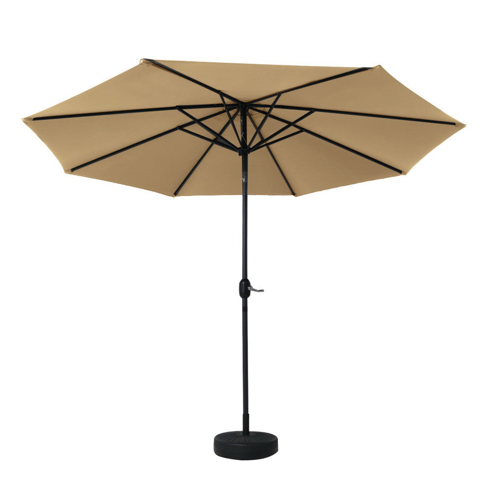 Instahut 3m Outdoor Umbrella w/Base Pole Tilt Beach Garden Patio Beige UMB-POLE-3-TIL-BASE-BG