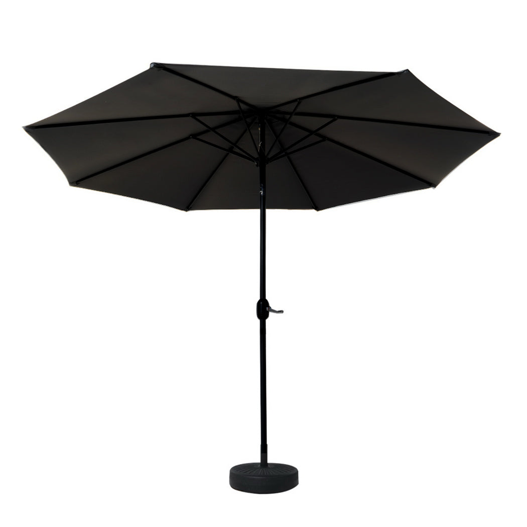 Instahut Outdoor Umbrella 3m Base Beach Pole Garden Tilt Sun Patio UV Black UMB-POLE-3-TIL-BASE-BK