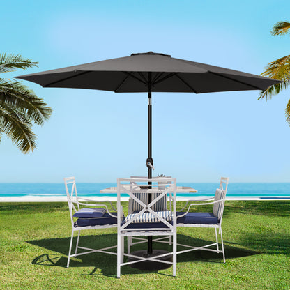 Instahut Outdoor Umbrella 3m Base Beach Pole Garden Tilt Sun Patio UV Black UMB-POLE-3-TIL-BASE-BK