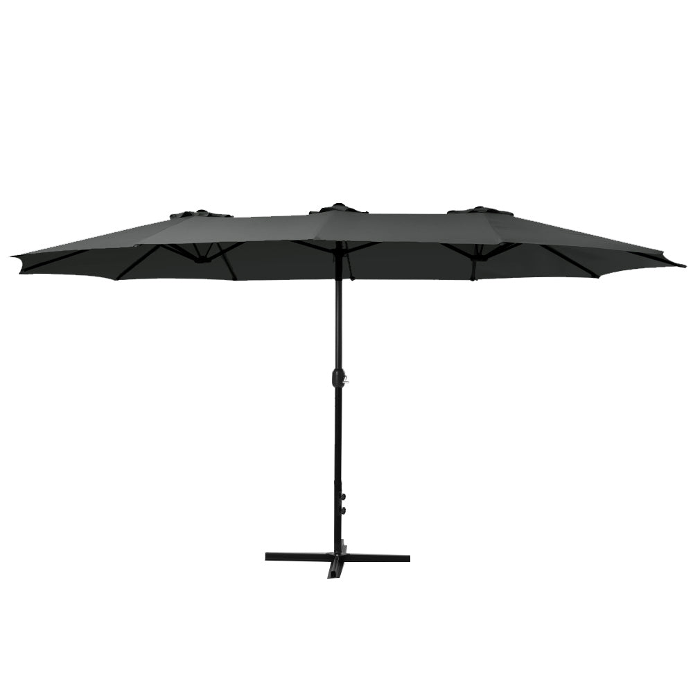 Instahut 4.57m Outdoor Umbrella Beach Pole Garden Tilt Black UMB-POLE-4-TR-BK