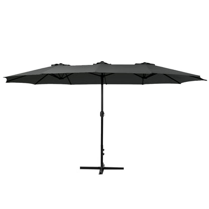 Instahut 4.57m Outdoor Umbrella Beach Pole Garden Tilt Black UMB-POLE-4-TR-BK