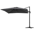 Instahut Outdoor Umbrella 3m Umbrellas Cantilever Stand Sun Roma 360 Degree Charcoal UMB-ROMA-5TIL-CO