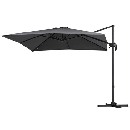 Instahut Outdoor Umbrella 3m Umbrellas Cantilever Stand Sun Roma 360 Degree Charcoal UMB-ROMA-5TIL-CO