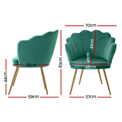 Artiss Armchair Velvet Green Callista UPHO-5002-VEL-GR