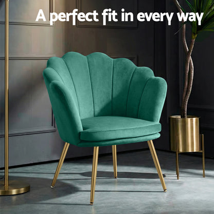 Artiss Armchair Velvet Green Callista UPHO-5002-VEL-GR