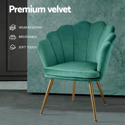 Artiss Armchair Velvet Green Callista UPHO-5002-VEL-GR