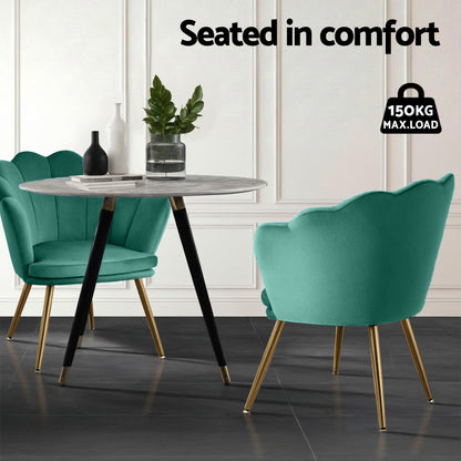 Artiss Armchair Velvet Green Callista UPHO-5002-VEL-GR